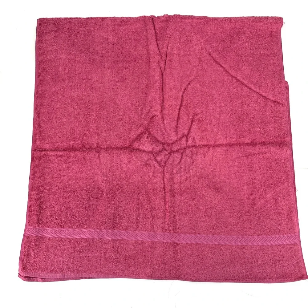 Vintage Sears Drylon Bath Towels & 4 Washcloth Set Raspberry Pink MCM Vibrant